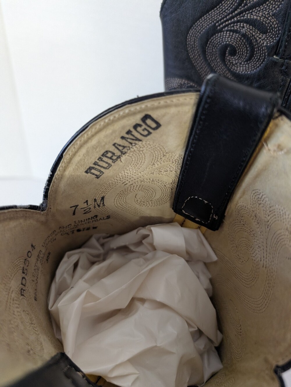 Western Boots Cowboy Boots By Durango Black and Brown -Ladies  Size 7.5 - Picture 6 of 12